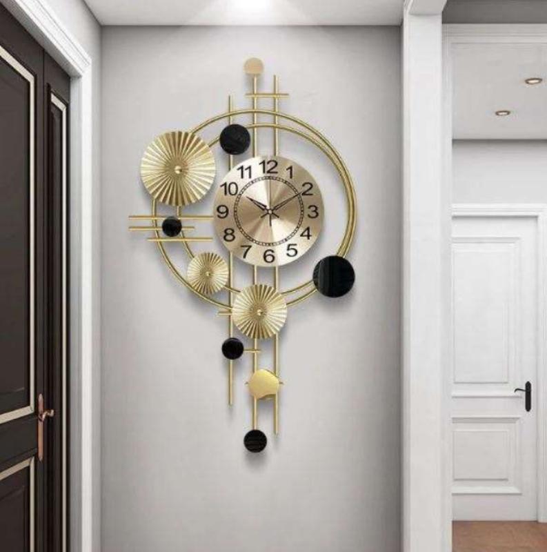 Golden Wall Clock with sunflower Design Online